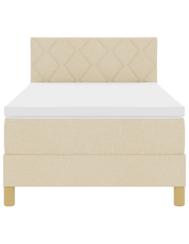 Letto a molle con materasso Crema 90 x 200 cm Tessuto