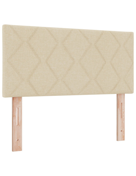 Letto a molle con materasso Crema 90 x 200 cm Tessuto