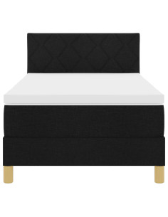 Letto a molle con materasso Nero 100 x 200 cm Tessuto