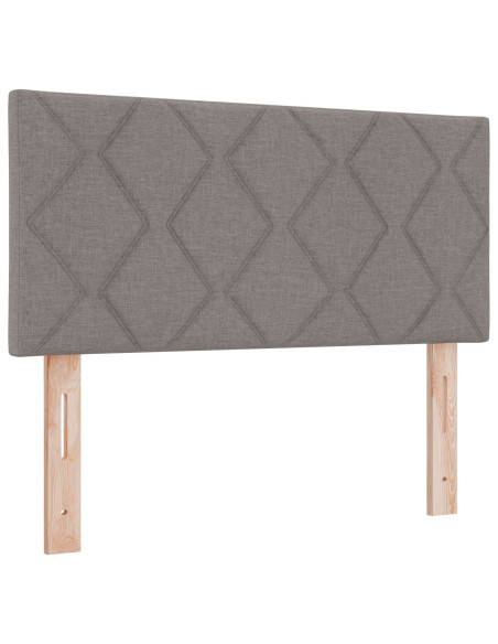 Letto con box spring e materasso tortora 100x200 cm tessuto