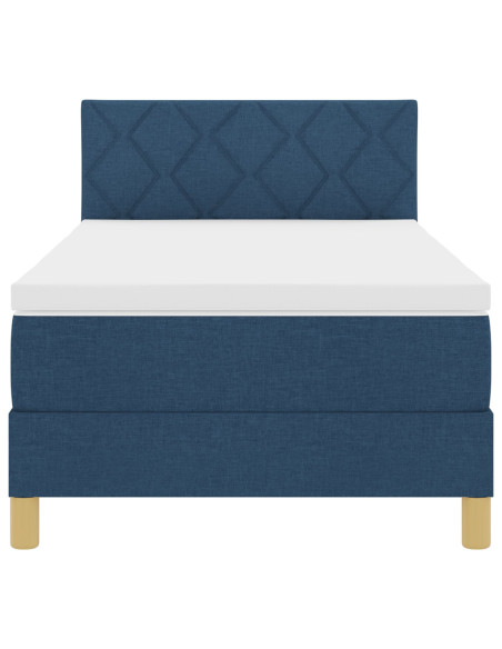 Letto a molle  con materasso blu 100x200 cm in tessuto