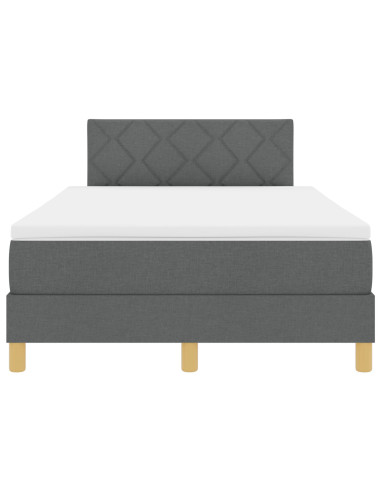 Letto a molle con materasso Grigio scuro 120 x 190 cm Tessuto