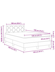 Letto a molle con materasso Talpa 120 x 190 cm Tessuto