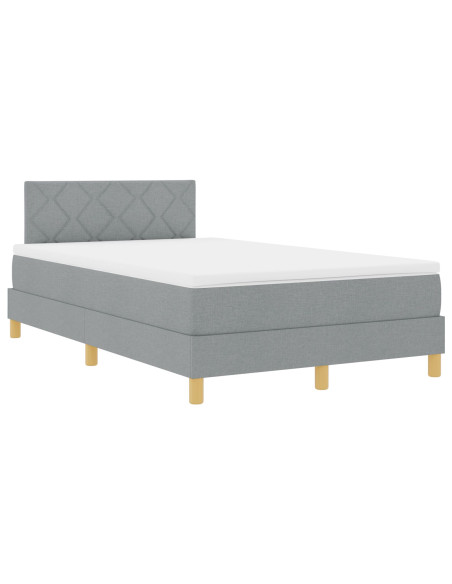 Letto a Molla  con Materasso Grigio Chiaro 120x200 cm Tessuto