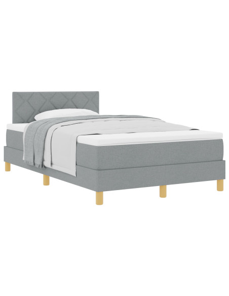 Letto a Molla  con Materasso Grigio Chiaro 120x200 cm Tessuto
