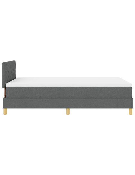 Letto Box Spring  con Materasso Grigio Scuro 120x200 cm Tessuto