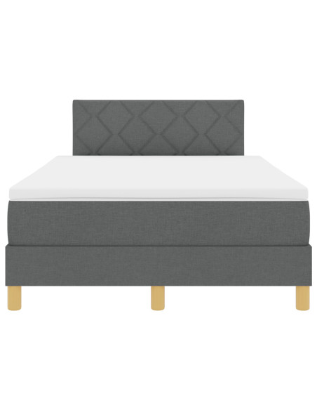 Letto Box Spring  con Materasso Grigio Scuro 120x200 cm Tessuto
