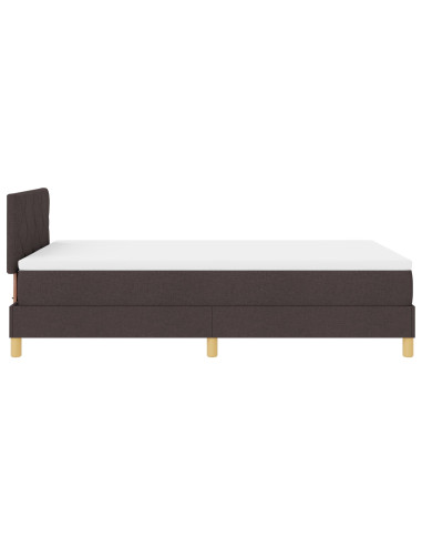 Letto a molle con materasso Marrone Scuro 120 x 200 cm Tessuto