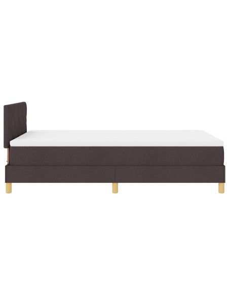 Letto a molle con materasso Marrone Scuro 120 x 200 cm Tessuto