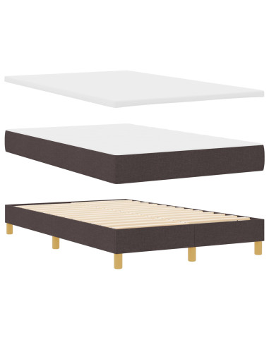 Letto a molle con materasso Marrone Scuro 120 x 200 cm Tessuto