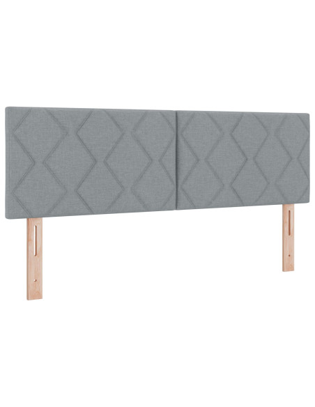 Letto Box Spring con Materasso Grigio Chiaro 140x190 cm Tessuto
