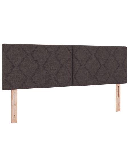 Letto con boxspring  e materasso marrone scuro 140x190 cm tessuto