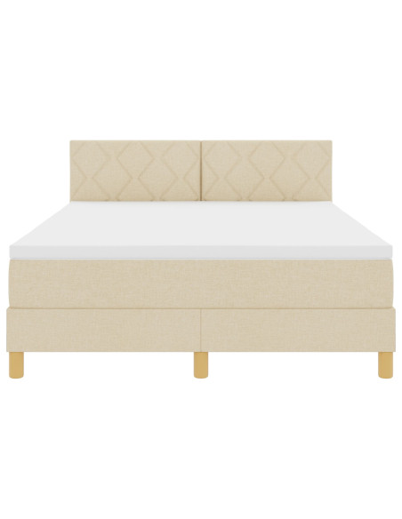 Box Spring Bed con Materasso Panna 140x190 cm Tessuto