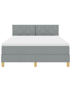 Letto a molle con materasso Grigio chiaro 160 x 200 cm Tessuto
