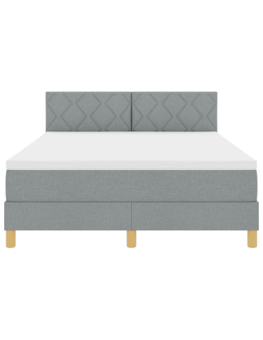 Letto a molle con materasso Grigio chiaro 160 x 200 cm Tessuto