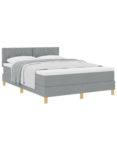 Letto a molle con materasso Grigio chiaro 160 x 200 cm Tessuto