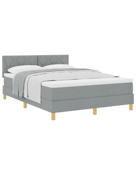 vitaXL Letto rete a molle con Materasso Grigio Chiaro 160x200 cm Tessuto