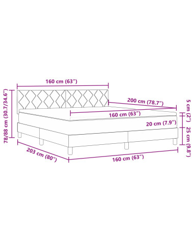 Letto a molle con materasso Talpa 160 x 200 cm Tessuto