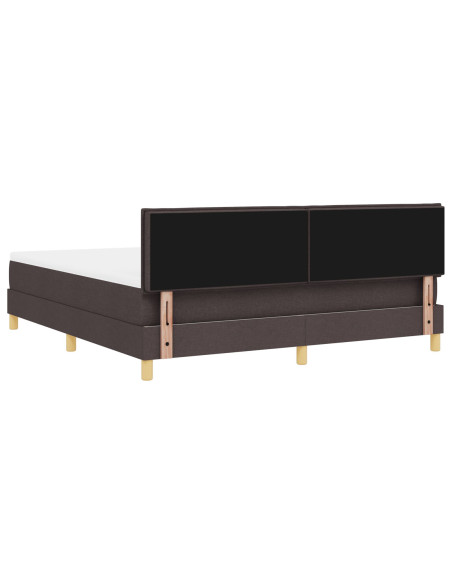 Letto a Molle con Materasso Marrone Scuro 180x200 cm Tessuto