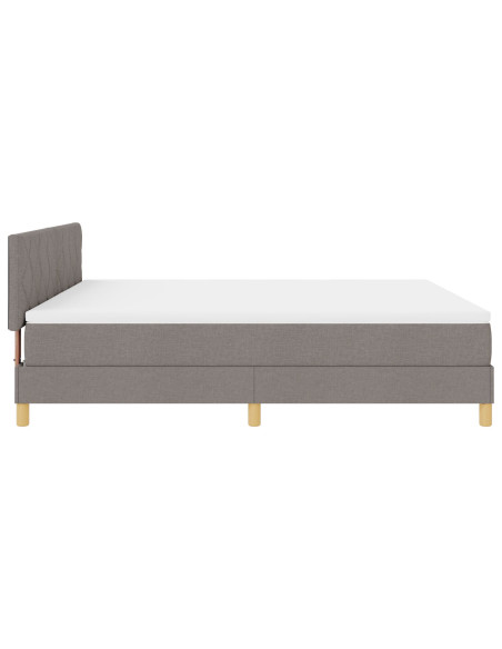 Letto con Box Spring e Materasso Tortora 180x200 cm in Tessuto
