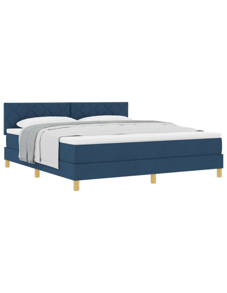 Letto a Rete con Materasso Blu 180x200 cm Tessuto