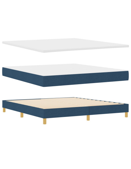 Letto a Rete con Materasso Blu 180x200 cm Tessuto
