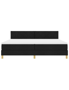 Letto a molle con materasso Nero 200 x 200 cm Tessuto 2