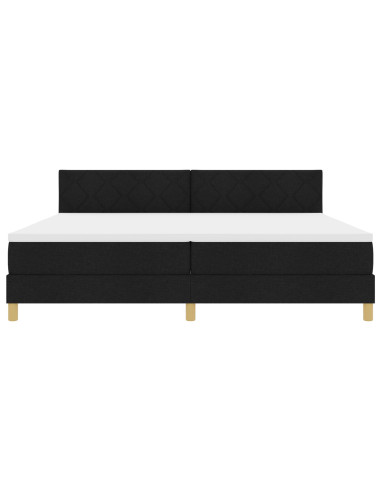 Letto a molle con materasso Nero 200 x 200 cm Tessuto