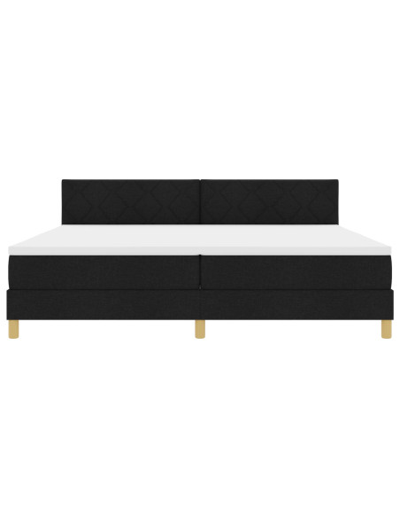 Letto a molle con materasso Nero 200 x 200 cm Tessuto