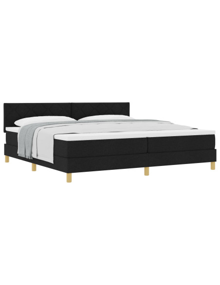 Letto con Reticolo e Materasso Nero 200x200 cm Tessuto