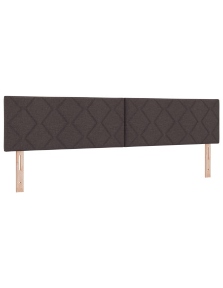 Letto con Rete e Materasso Marrone Scuro 200x200 cm Tessuto
