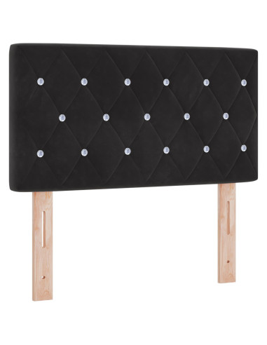 Letto a molle con materasso Nero 80 x 200 cm Velluto