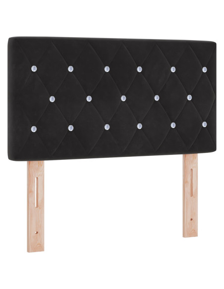 Letto a molle con materasso  Nero 80x200 cm Velluto