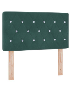 Letto a molle con materasso Verde Scuro 80 x 200 cm Velluto 2