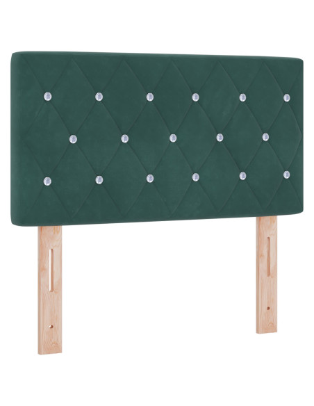 Letto a Mollecon con Materasso Verde Scuro 80x200 cm Velluto