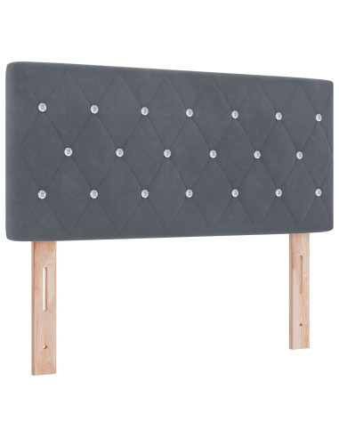 Letto a molle con materasso Grigio scuro 90 x 190 cm Velluto