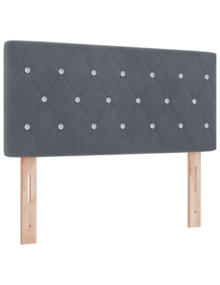 Letto Box Spring con Materasso Grigio Scuro 90x200 cm Velluto