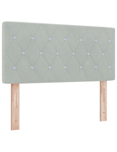 Letto a molle con materasso Grigio chiaro 120 x 200 cm Velluto