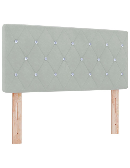 Letto a molle con materasso Grigio chiaro 120 x 200 cm Velluto