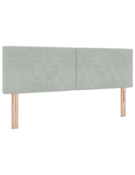 Letto Box Spring con Materasso Grigio Chiaro 140x200 cm Velluto