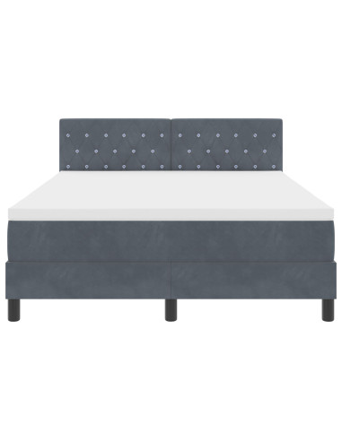 Letto a molle con materasso Grigio scuro 160 x 200 cm Velluto