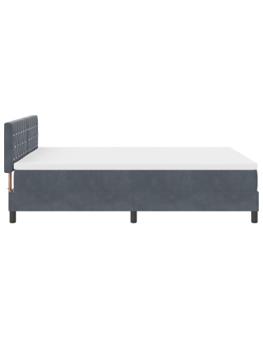 Letto a molle con materasso Grigio scuro 160 x 200 cm Velluto