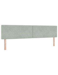 Letto a molle con materasso Grigio chiaro 200 x 200 cm Velluto