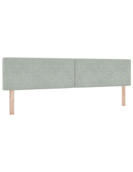 Letto a molle con materasso Grigio chiaro 200 x 200 cm Velluto