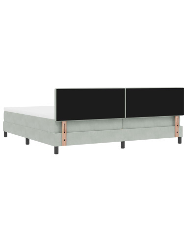 Letto a molle con materasso Grigio chiaro 200 x 200 cm Velluto