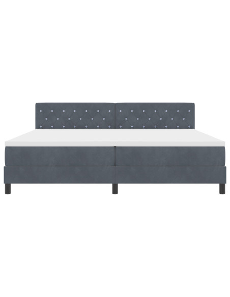 Letto a molle con materasso Grigio scuro 200 x 200 cm Velluto