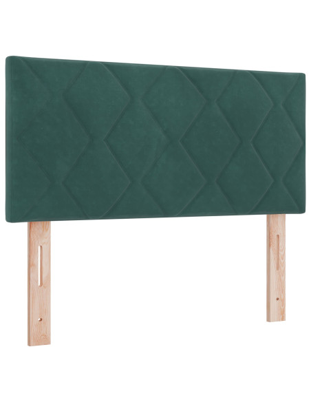 Letto a molle con materasso Verde Scuro 90 x 190 cm Velluto