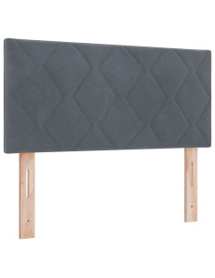 Letto a molle con materasso Grigio scuro 100 x 200 cm Velluto 2