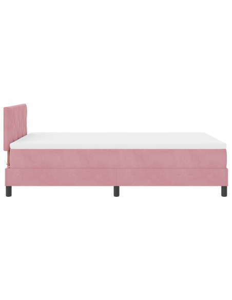 Letto Box Spring con Materasso Rosa 120x200 cm Velluto