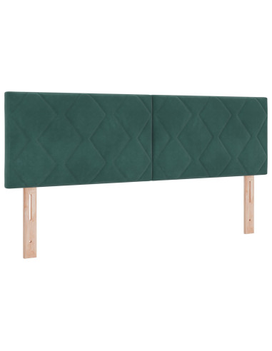 Letto a molle con materasso Verde Scuro 140 x 190 cm Velluto